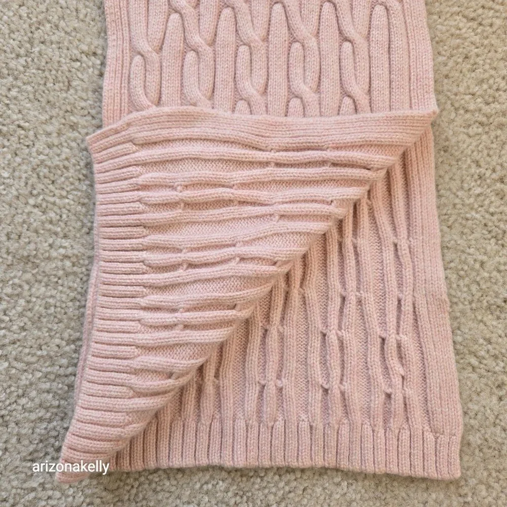Pink Cable Knit Scarf Preppy